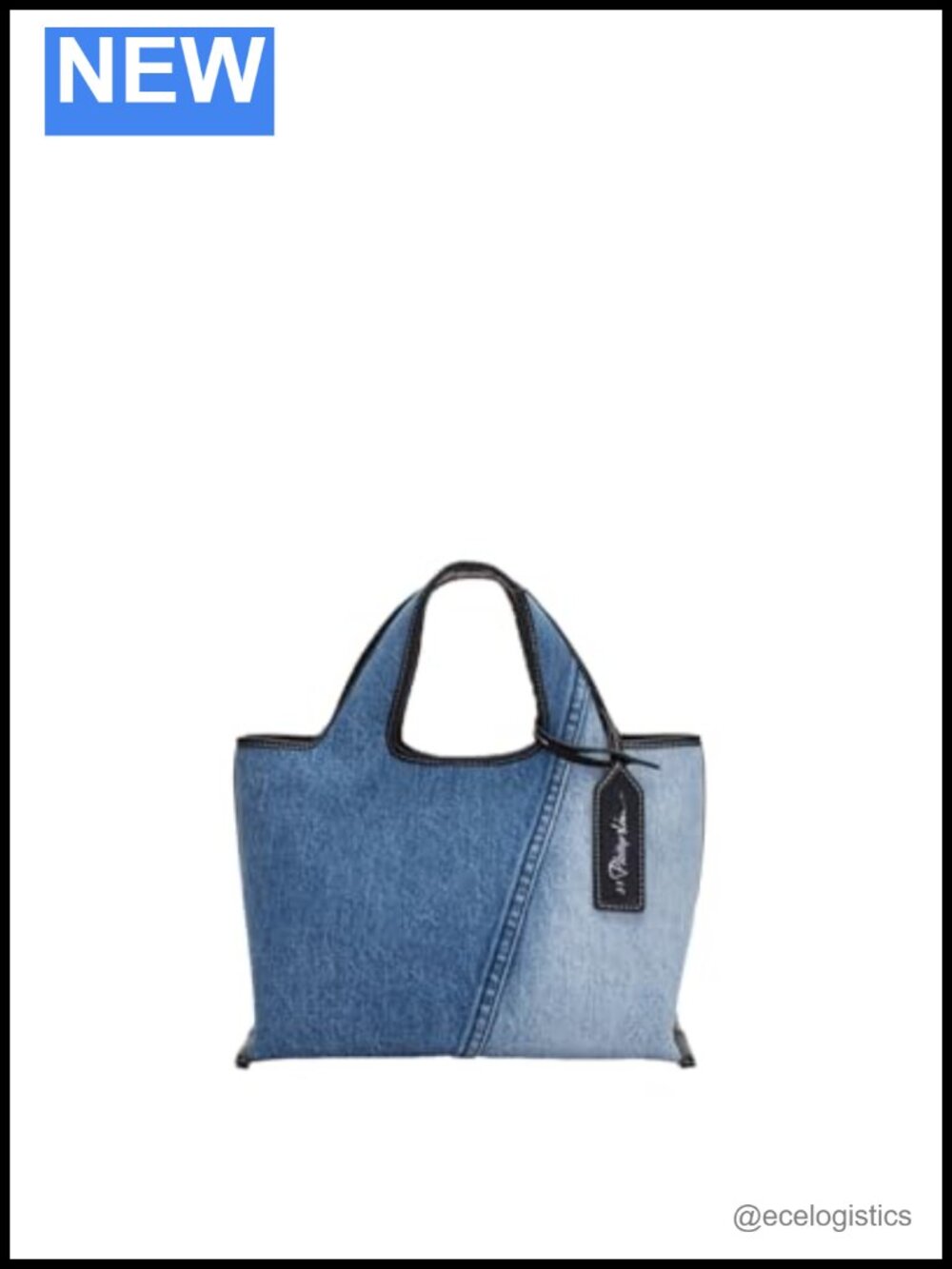 Denim Mini Market Tote Handbag - Cotton Crossbody Satchel
